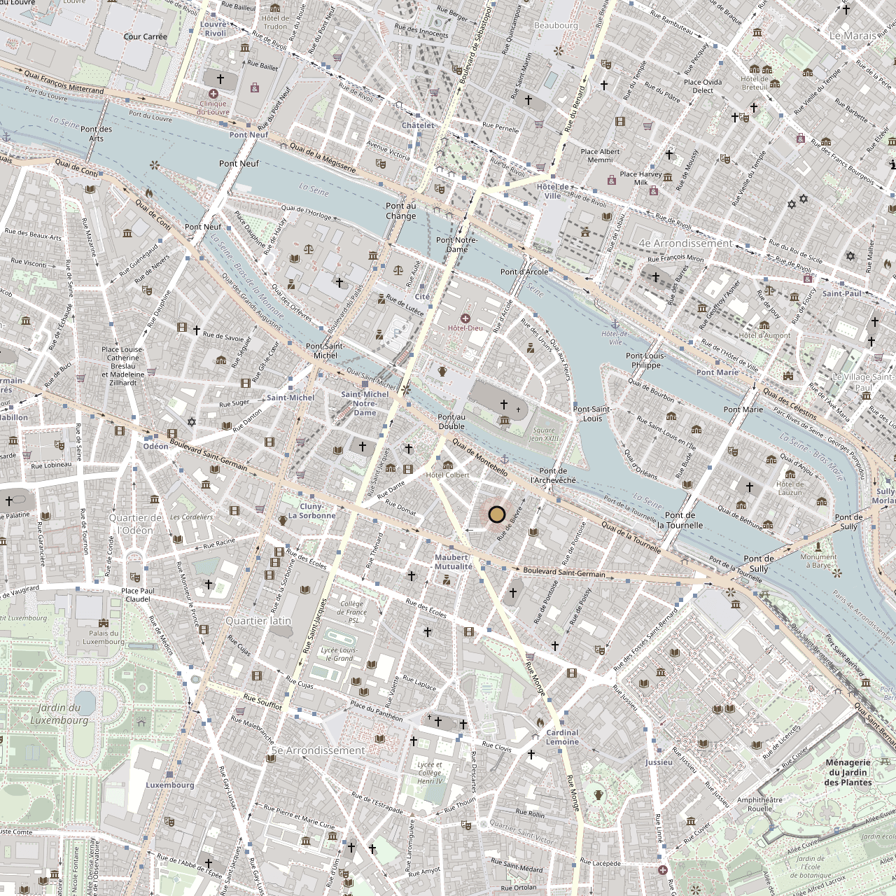 Plan du quartier : 9, rue Maître Albert, 75005 Paris